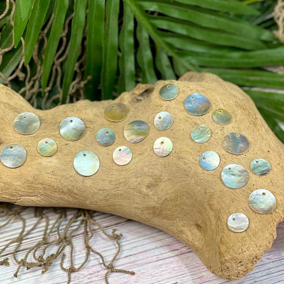 20 Abalone Mother of Pearl Shell Charms Lot in 2 sizes DIY jewelry Making Lot - Picture 9 of 16